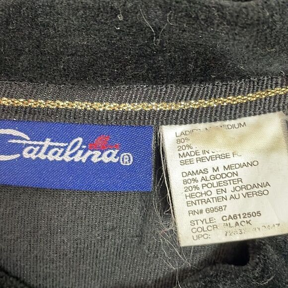 Vintage Catalina Jogging Suit Sweat Suit Velvet Size Medium Black Gold 2 piece - Picture 10 of 11